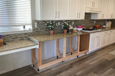 water damaged kitchen cabinets